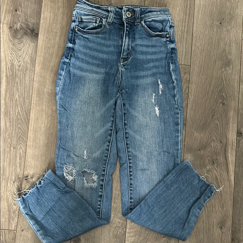 Wax Jean Blue Boyfriend Distressed Jeans